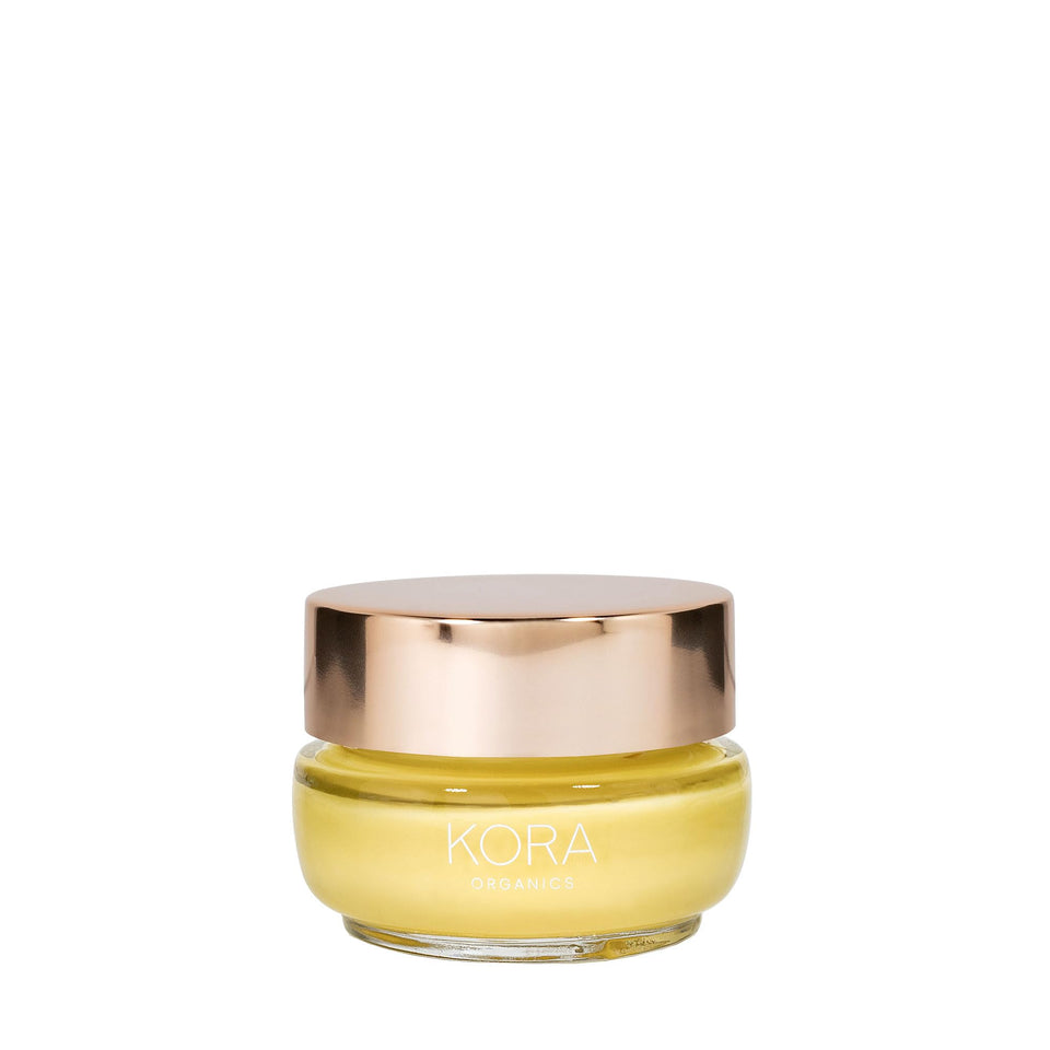 KORA Organics front packaging showing travel-size moisturizer and benefits