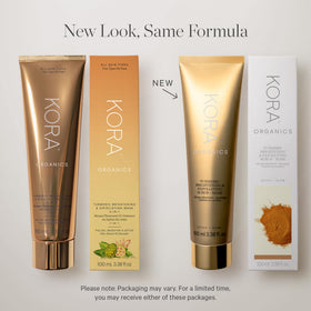 KORA Organics jar styled on vanity showing clean-beauty aesthetic and daily ritual