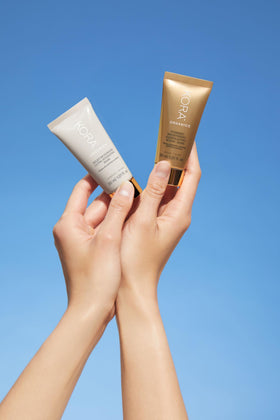 KORA Organics label close-up, highlights certified organic and vegan claims