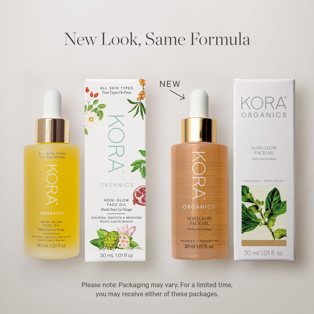 KORA Organics model applying oil to face demonstrating healthy radiant finish