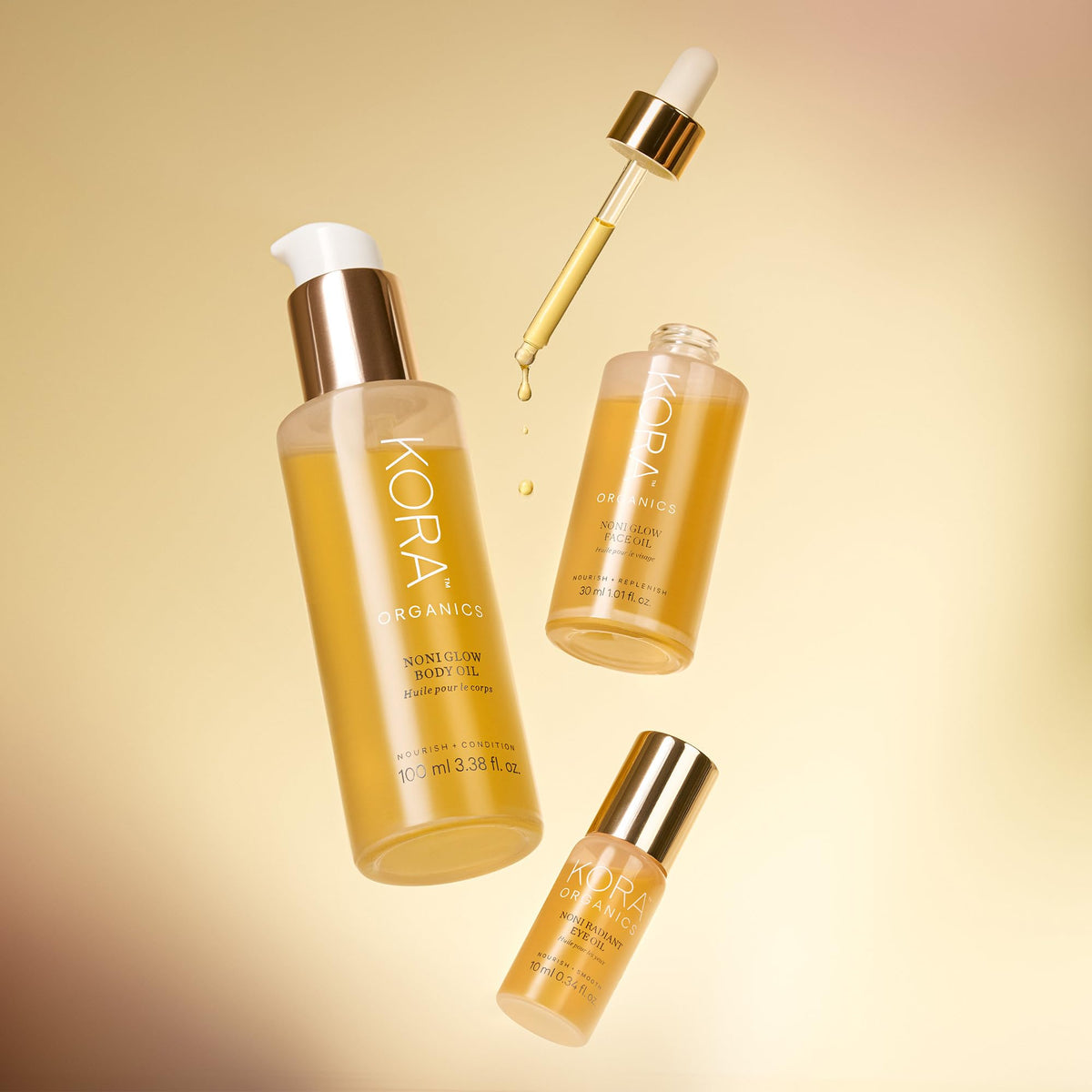 KORA Organics next to ruler showing 3.38 oz size for scale benefit