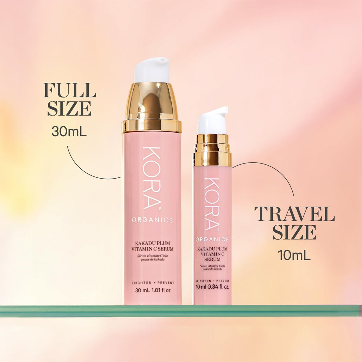 KORA Organics clear serum drop to show lightweight hydrating texture