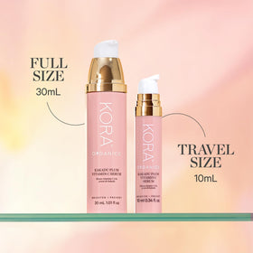 KORA Organics clear serum drop to show lightweight hydrating texture