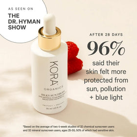 KORA Organics product applied on hand demonstrating no white cast benefit