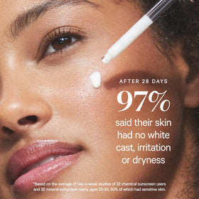 KORA Organics serum texture on skin showing silky finish and absorbency