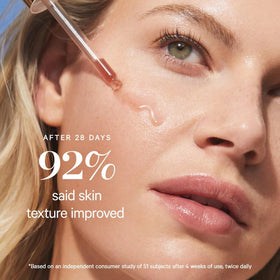 KORA Organics close-up of watery serum texture highlighting lightweight hydration benefit