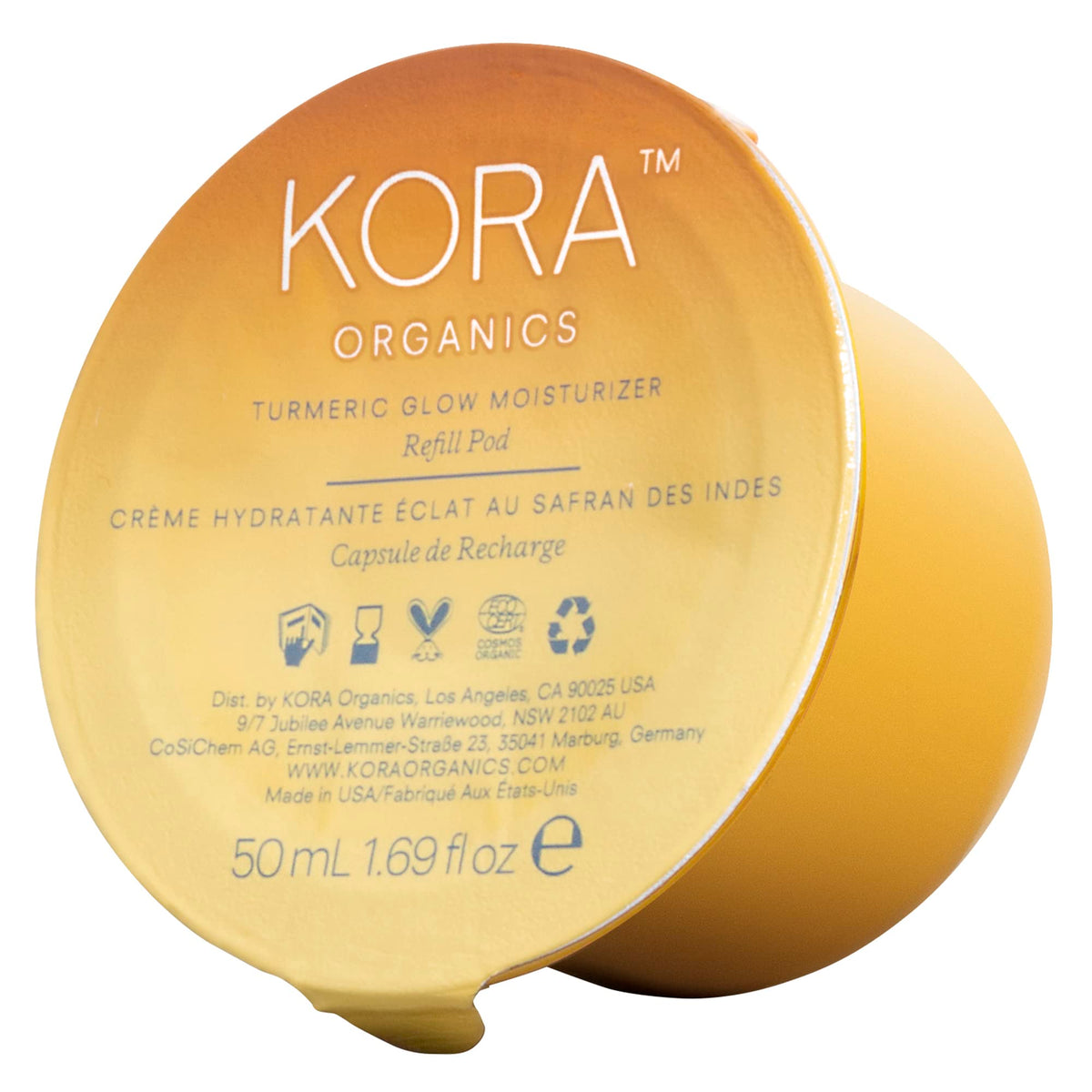 KORA Organics front packaging showing refill pod and benefits