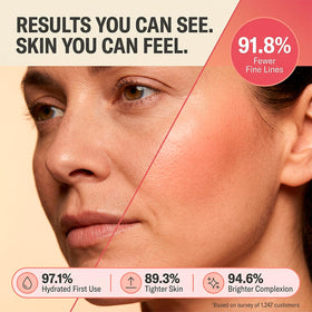 Koreana Skin cream on fingers demonstrating lightweight spreadability benefit