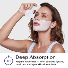 Koreana Skin mask beside hand for size comparison and easy application