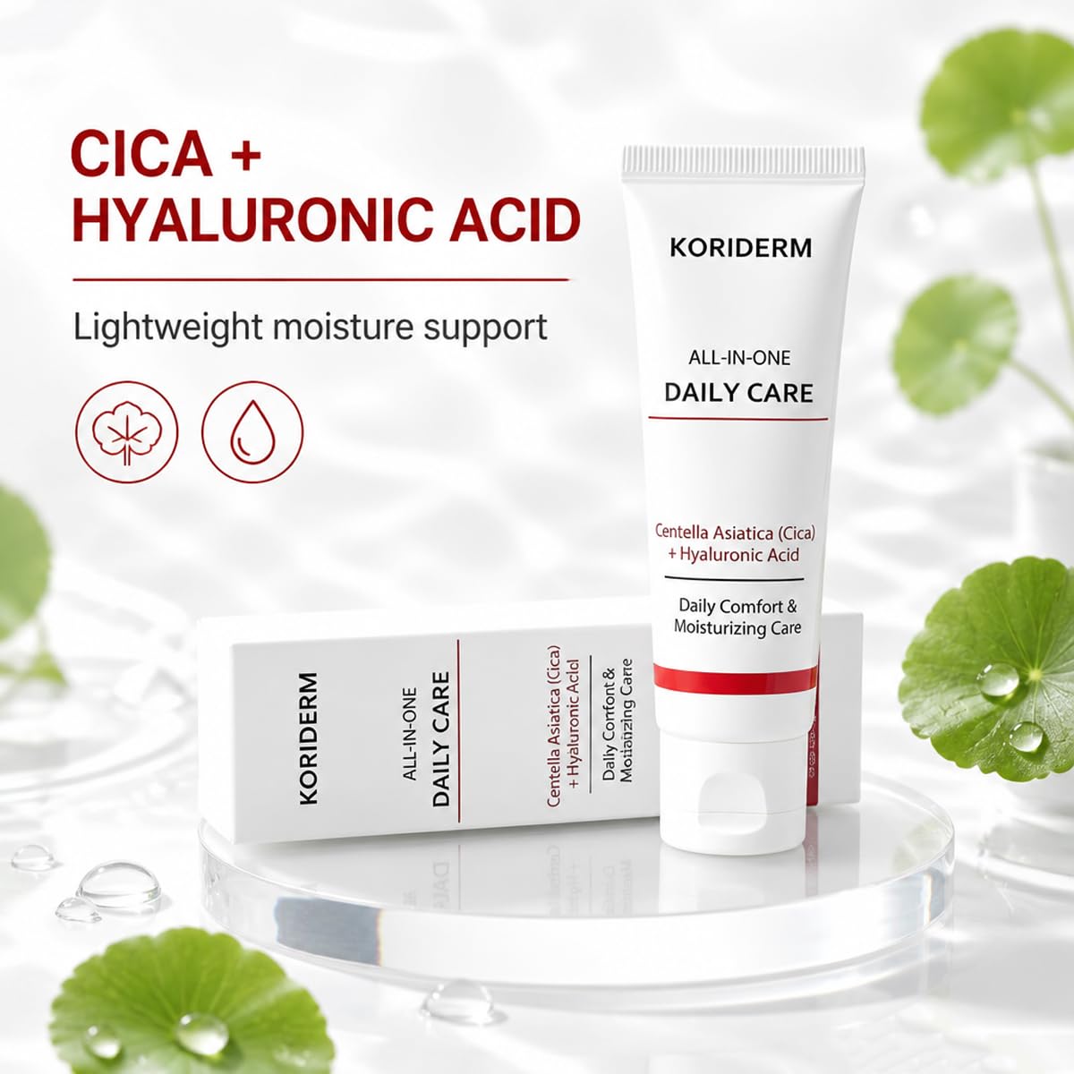 KORIDERM jar on bathroom counter in morning routine for daily convenience