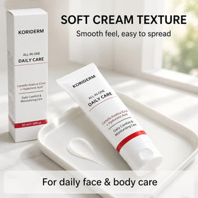 KORIDERM small pea-sized amount on hand illustrating recommended usage