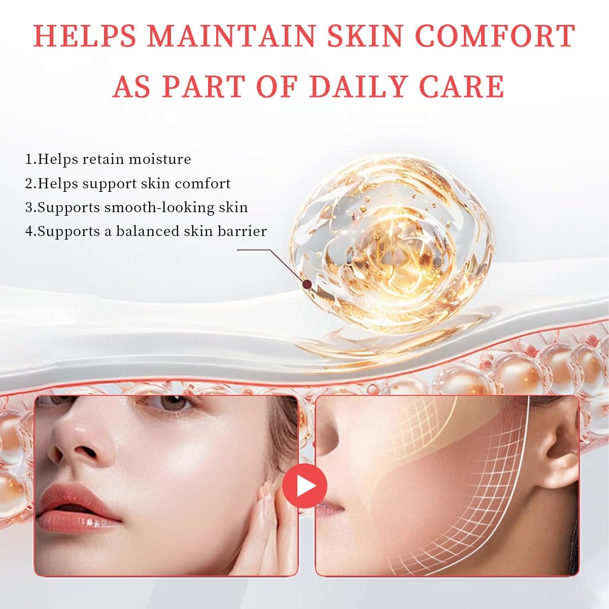 KORIDERM cream being dispensed to fingertips showing fast absorption benefit
