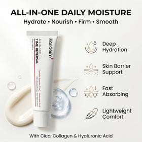Koriderm Time Reverse Cream silky texture close-up highlighting fast absorption