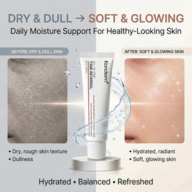 Koriderm Time Reverse applied on hand demonstrating quick absorption and hydration