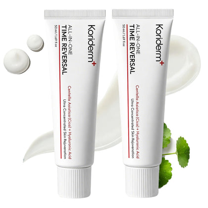 Koriderm Time Reverse Cream front view showing dual jars and packaging benefits