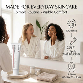 Koriderm Time Reverse used under makeup showing lightweight non-greasy layer