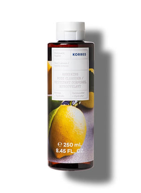 KORRES front packaging showing basil lemon label and recyclable branding benefit