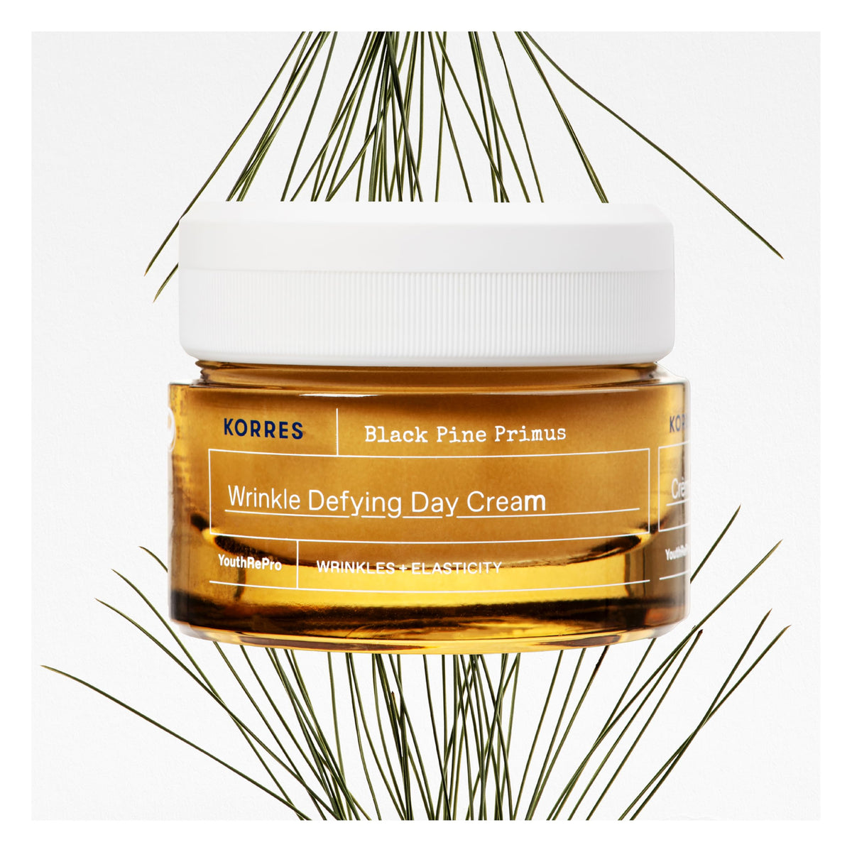 KORRES cream on bathroom shelf in lifestyle setting showing everyday routine benefit