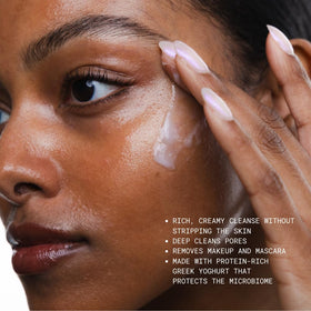 KORRES cream-to-foam texture close-up showing creamy hydration