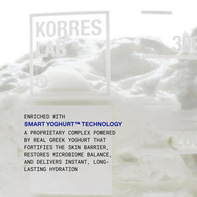 KORRES close-up of whipped cream texture highlighting lightweight hydration