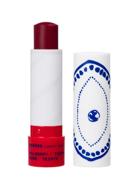 KORRES front packaging showing mulberry tint and compact travel-ready design
