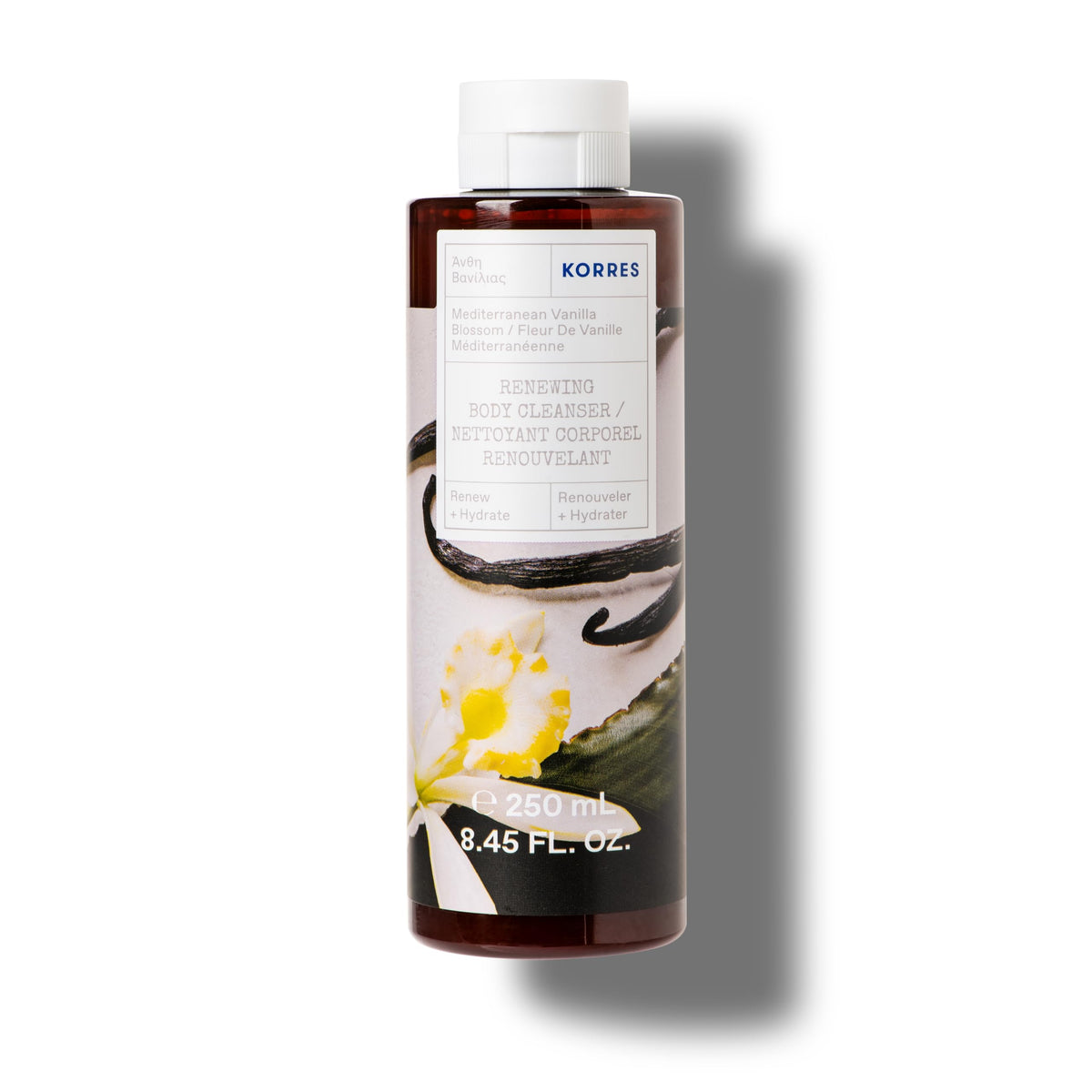 KORRES bottle front view showing label and moisturizing benefits