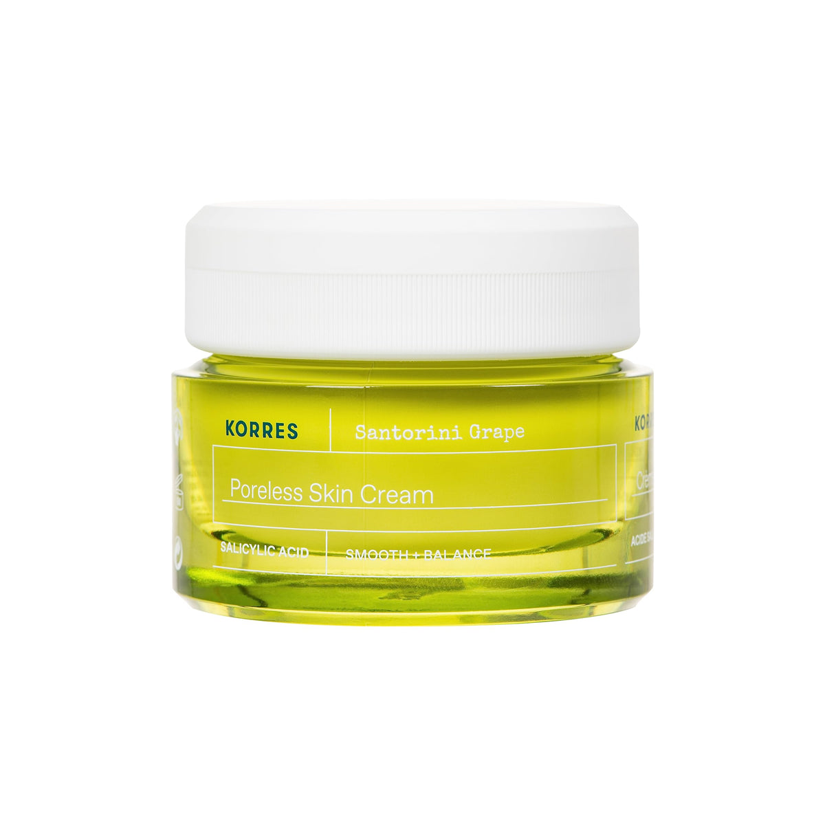 KORRES front pack showing product and benefit of pore blur