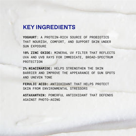 KORRES drop of sunscreen on hand showing easy spreadability benefit