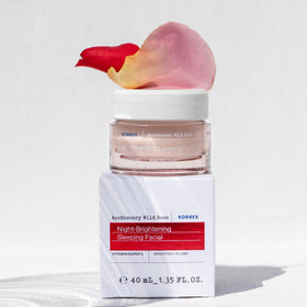 KORRES product staged on bedside table to suggest overnight use and morning refresh