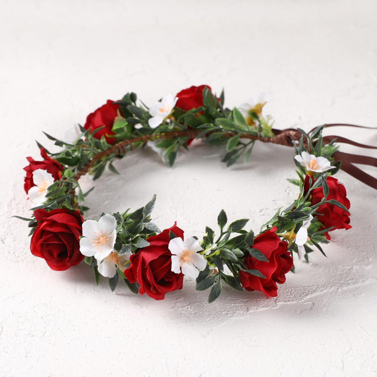 KorViSHOW rose crown detail of band material showing smooth wrap for scalp comfort