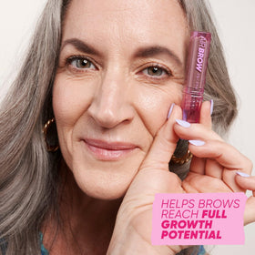 Kosas Air Brow close-up spoolie coating hairs for controlled volume