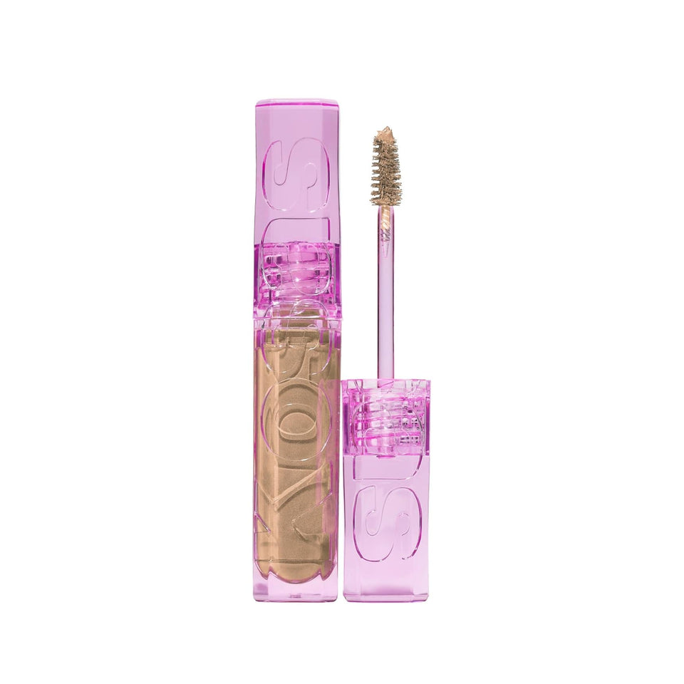 Kosas front packaging of Air Brow in Honey Blonde showing product tube and cap, easy-grip benefit