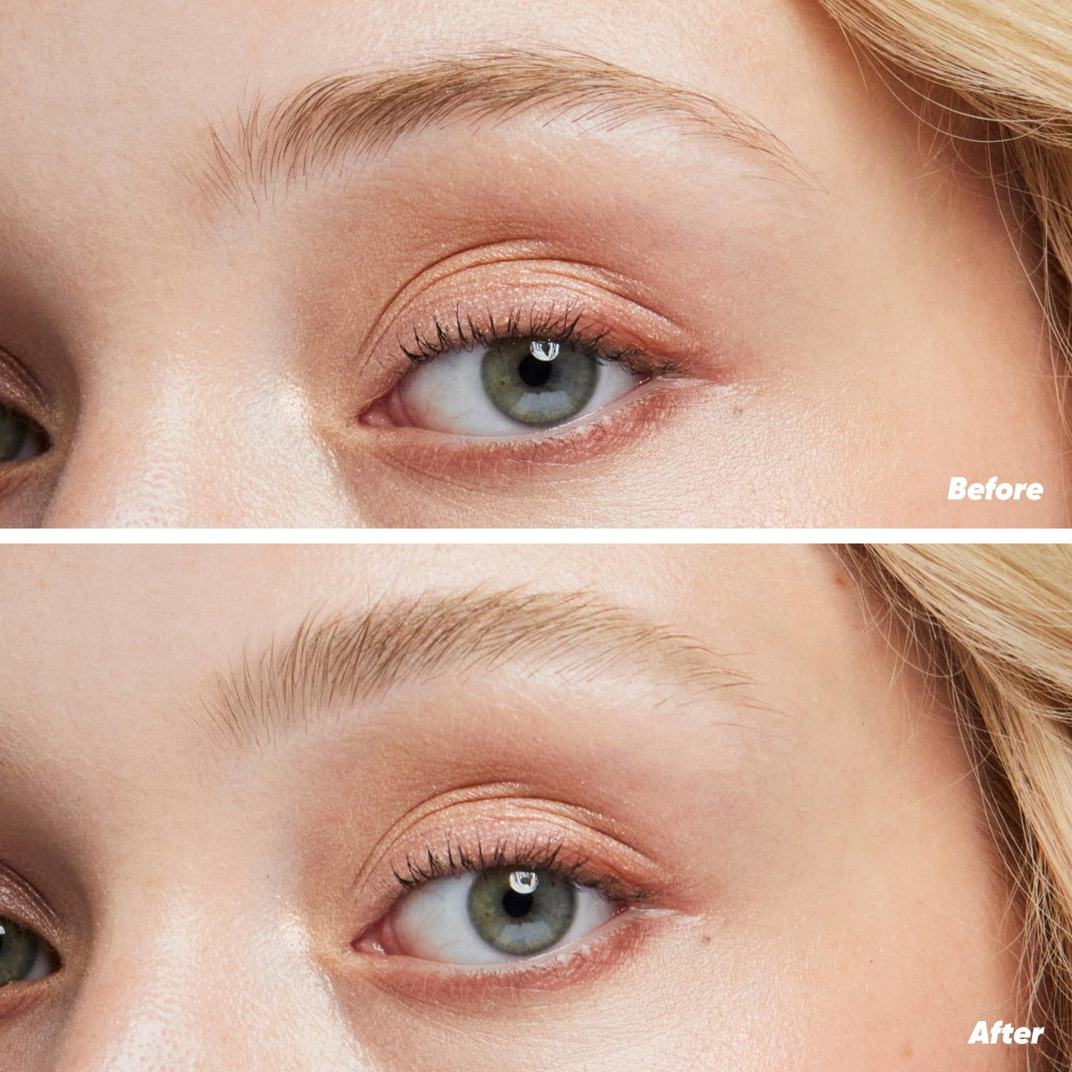 Kosas Air Brow precision spoolie close-up applying even coats for defined brows