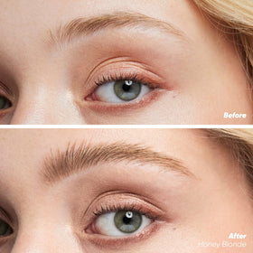 Kosas precision spoolie wand close-up coating hairs evenly for defined brows benefit