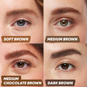 Kosas applied on brows showing natural volume and defined shape