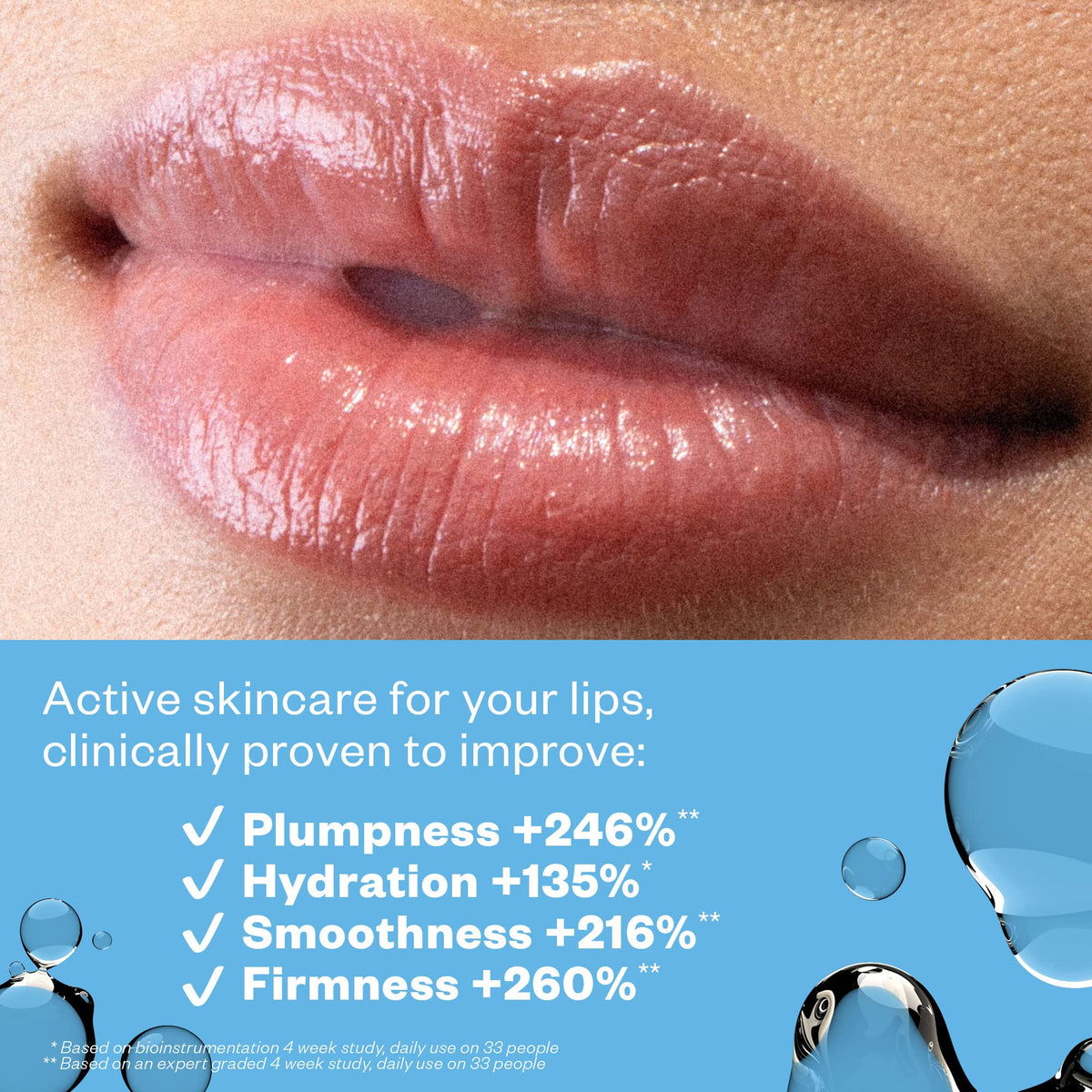 Kosas applicator close-up highlighting lip-shaped tip for precise, corner-reaching application