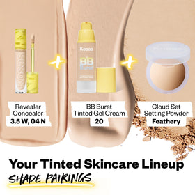 Kosas BB Burst on bathroom vanity lifestyle scene suggesting daily routine