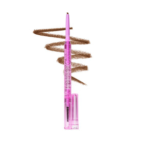 Kosas brow pop front packaging showing compact pencil and spoolie benefit: portable grooming