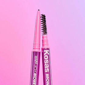 Kosas Brow Pop Nano swatches taupe on arm display true shade and blendability