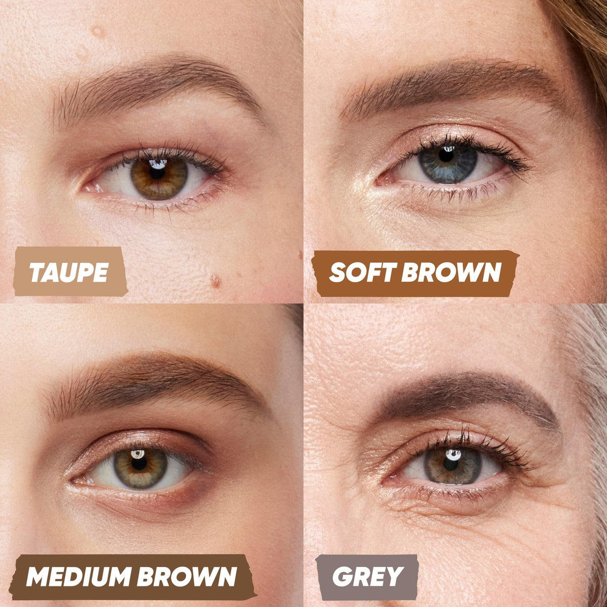Kosas Brow Pop soft brown swatch conveying buildable, natural color