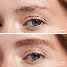 Kosas Brow Pop close-up of micro triangle tip for precise shaping and fill