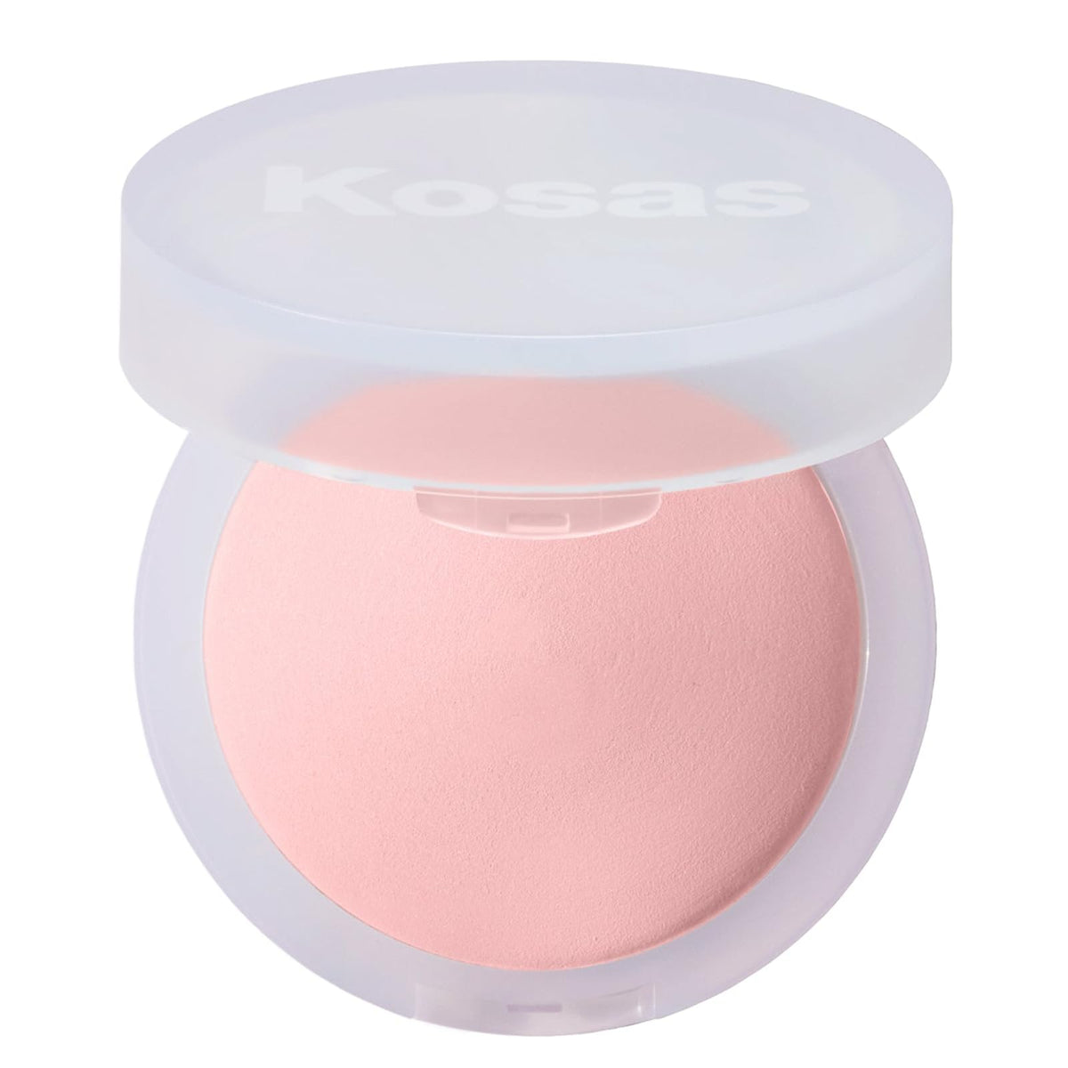 Kosas compact front view showing Candy shade and sleek case for travel