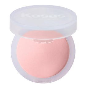 Kosas compact front view showing Candy shade and sleek case for travel
