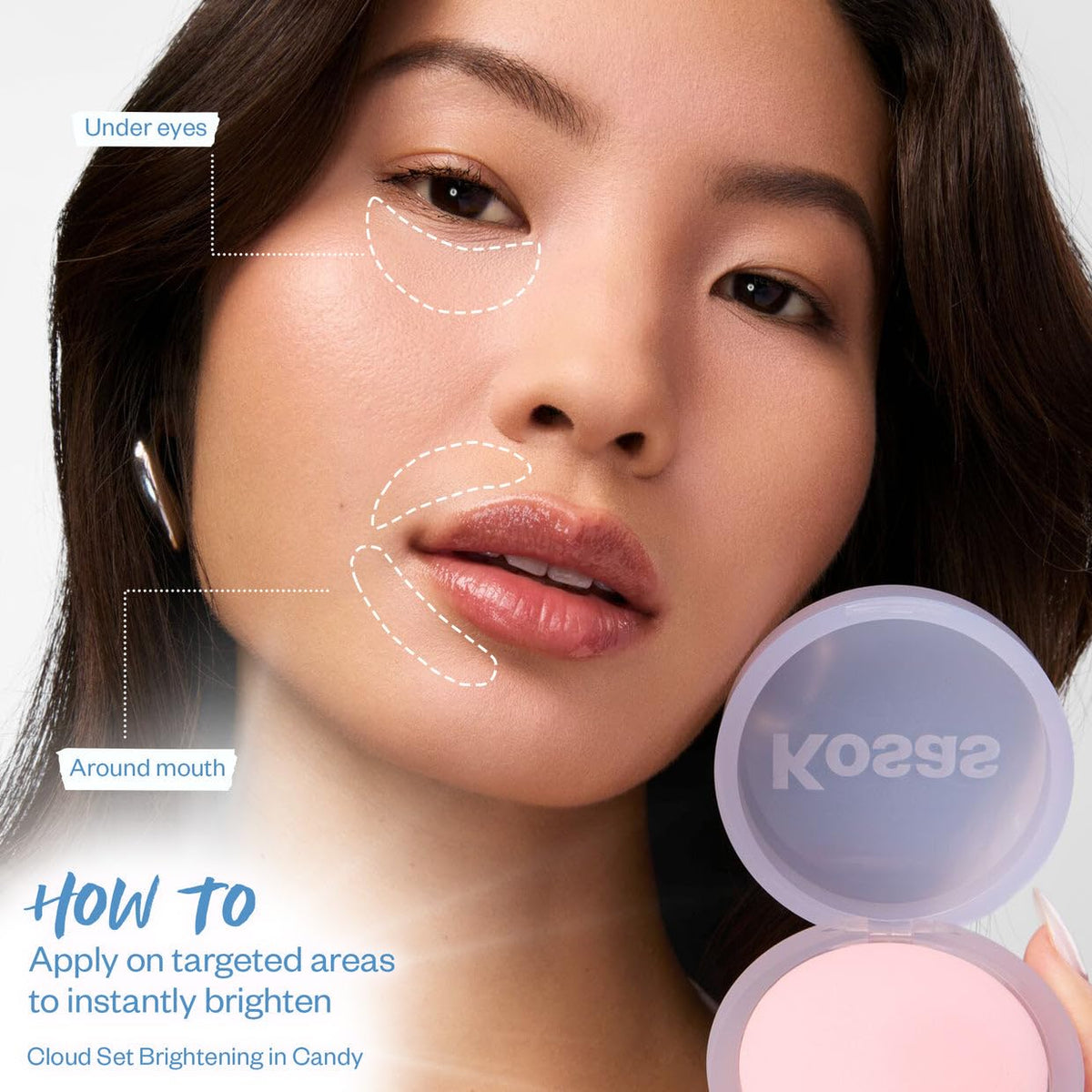 Kosas back label close-up showing ingredient and talc-free benefit information