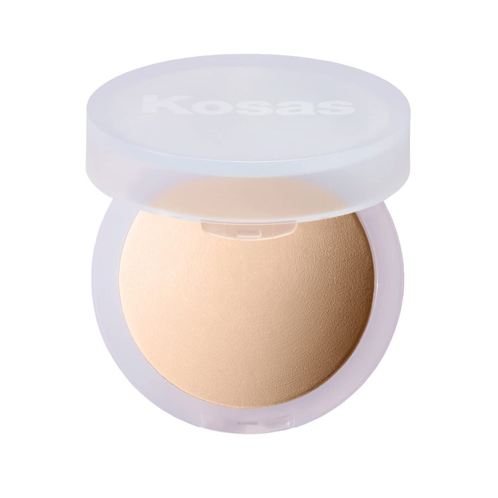 Kosas compact front view showing sleek packaging and clean-beauty branding for easy identification