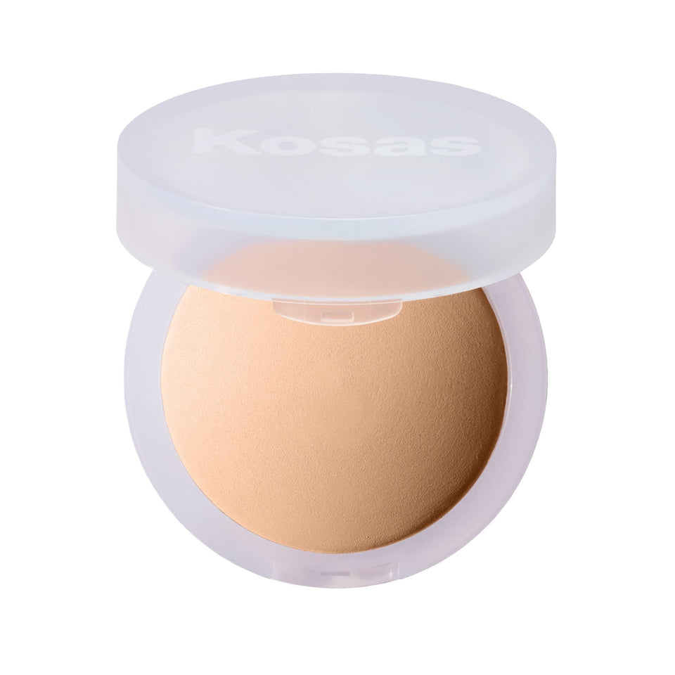 kosas compact front view showing sleek packaging and easy portability benefit