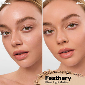 Kosas open pan revealing fine baked powder texture that blends smoothly and diffuses light