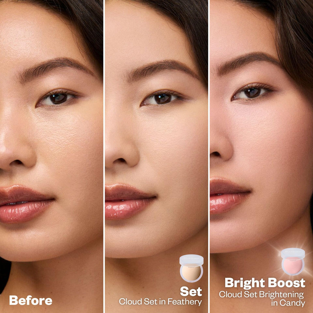 Kosas Cloud Set packaging label close-up highlighting talc-free clean formulation