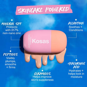 Kosas DreamBeam ingredients label with ceramides and hyaluronic acid benefits