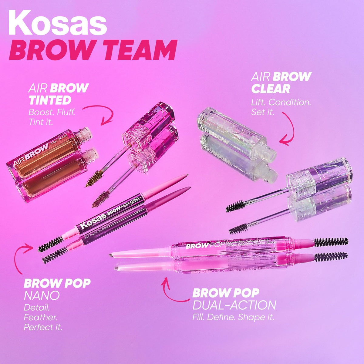 Kosas ingredients panel featuring castor oil and panthenol for conditioning